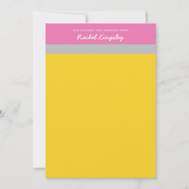 Hinweis für die alte Schulstunde Mitteilungskarte (Vorderseite)