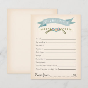 Hinweis für die Babydusche-Duschkarte Einladung