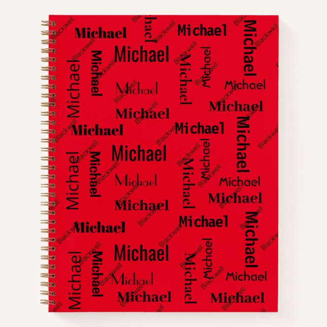 Hinweis für die Klasse mit Vor- und Nachnamen in S Notizbuch (Vorderseite)