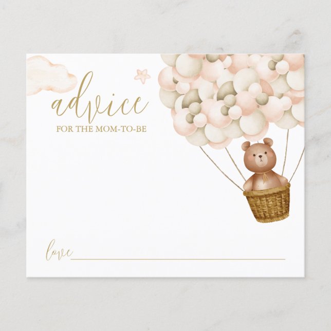 Hinweis für Mommy Teddy Bear Baby Shower Card (Vorderseite)