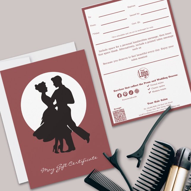 Hinweis für QR-Code-Dienste kann ein Geschenk mach (Chic QR Code Services Note May Gift Certificate, Smoky Topaz White)