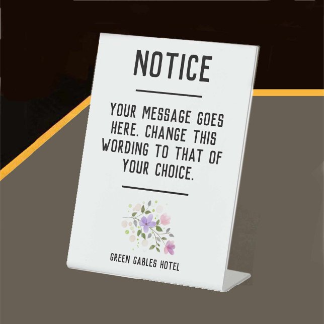 Hinweis - Hotelnachricht für Gäste Sockelschild (Von Creator hochgeladen)