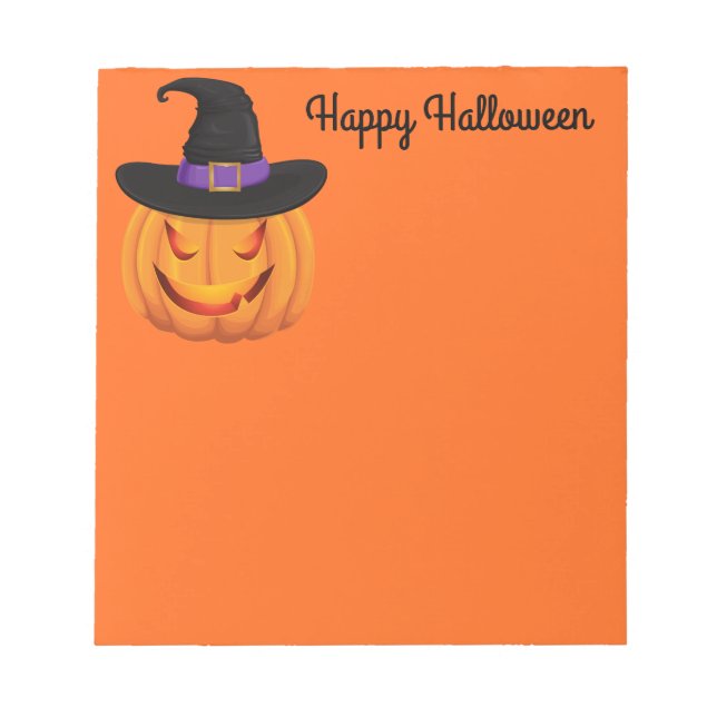 Hinweis Pad Halloween Pumpkin Hexe Notizblock (Vorderseite)