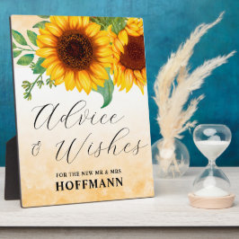 Hinweis und Wünsche Sonnenblumenschild Tabletop Pl Fotoplatte