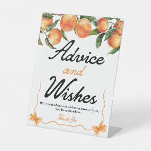 Hinweis und Wünsche Unterschreiben Orange Baby D Sockelschild
