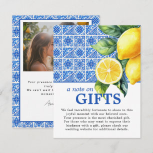 🌈  Hinweis zu Geschenken Azul & Limone Romance Begleitkarte