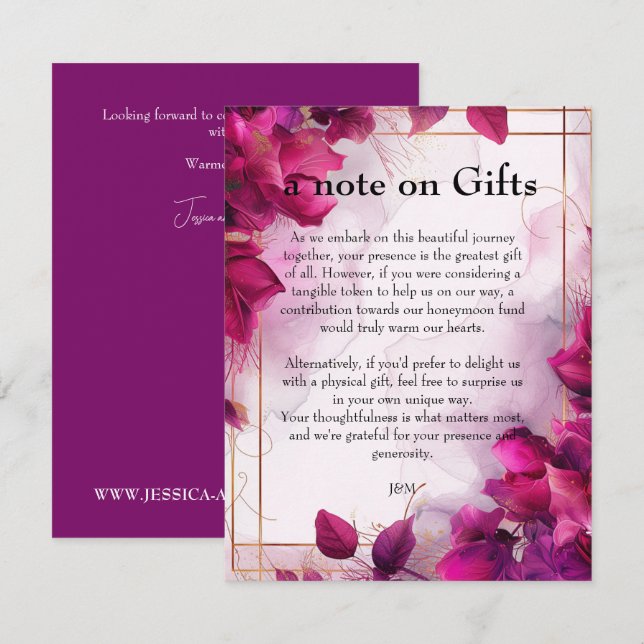 Hinweis zu Geschenken Fuchsia Verzauberung: Wasser Begleitkarte (Vorne/Hinten)