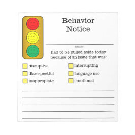 Hinweis zum Verhalten von Lichtschülern beenden Notizblock