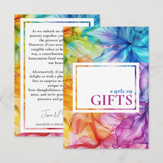 Hinweis zur ätherischen Blüte der GIFTS-Karte Begleitkarte (Vorne/Hinten)