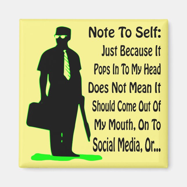 Hinweis zur Selbstverwirklichung, nur weil es in m Magnet (Vorne)