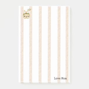 Hinweise Beige und Weiße Streifen Post-it Klebezettel