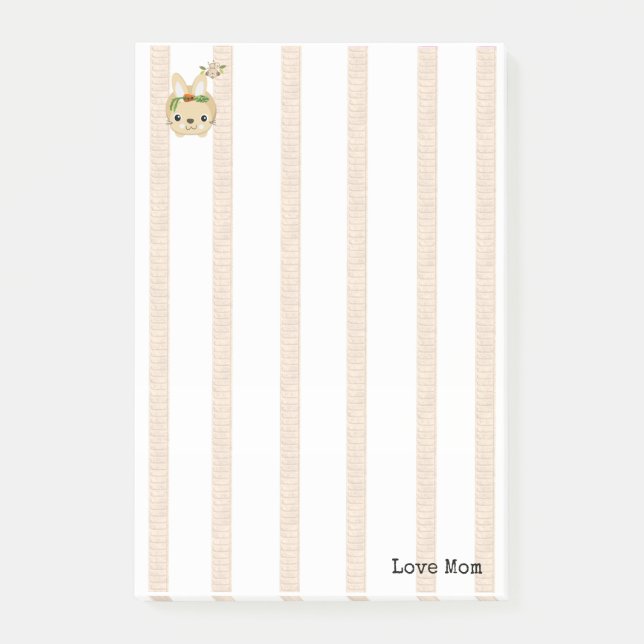 Hinweise Beige und Weiße Streifen Post-it Klebezettel (Vorderseite)