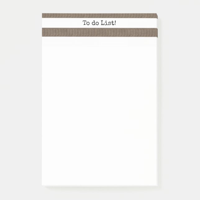 Hinweise Braun und Weiß Streifen Post-it Klebezettel (Vorderseite)