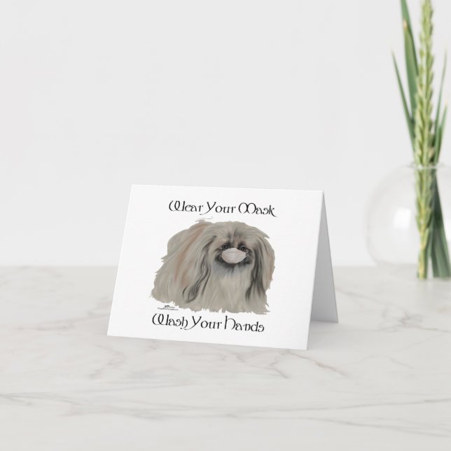 Hinweise für Pekingese Feiertagskarte (Vorderseite)