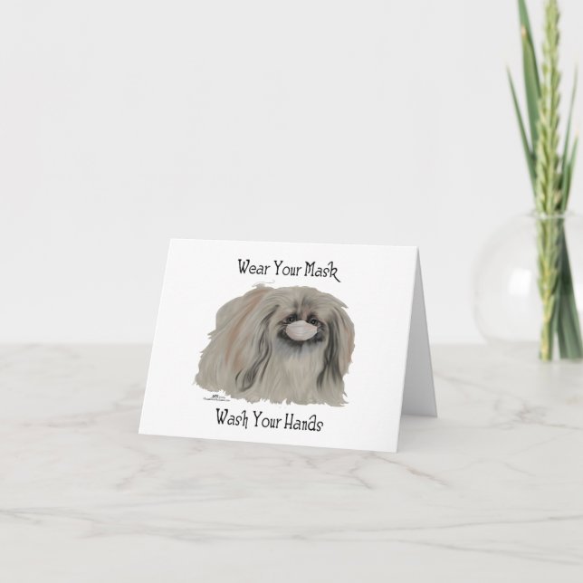 Hinweise für Pekingese Feiertagskarte (Vorderseite)