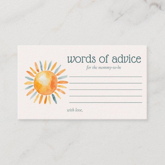 Hinweise Hier kommt die Babydusche des Sohnes Begleitkarte (Vorderseite)