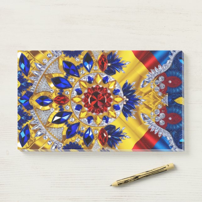 Hinweise mit rumänischen Farben Post-it Klebezettel (Auf Schreibtisch)