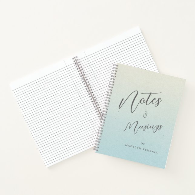 Hinweise & Muskeln Chic Script Monogram Gradient B Notizbuch (Innenseite)