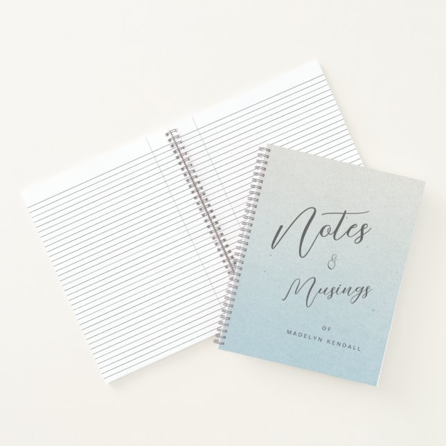 Hinweise & Muskeln Chic Script Monogram Gradient B Notizbuch (Innenseite)