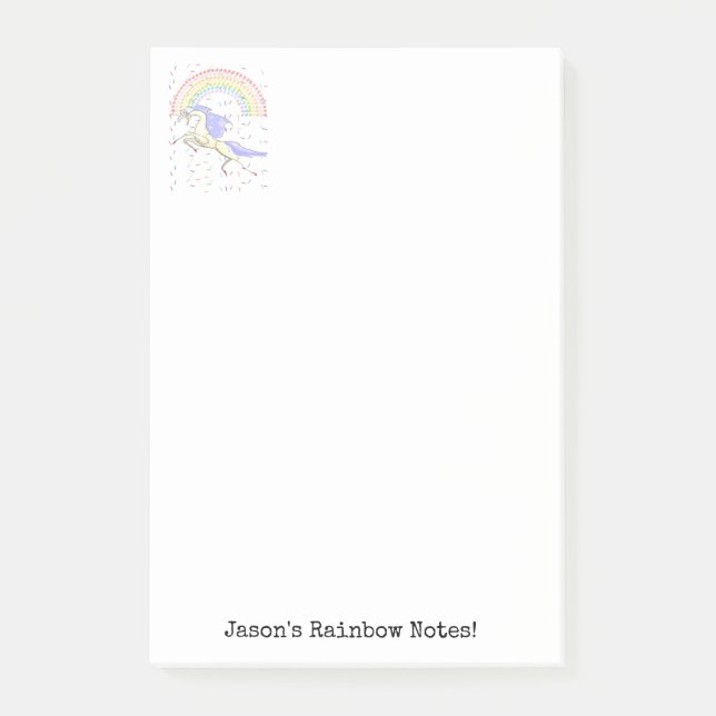 Hinweise Rainbow Unicorful Post-it Klebezettel (Vorderseite)