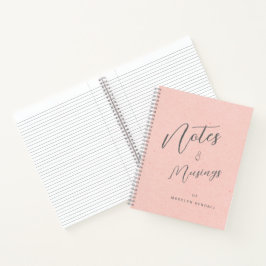 Hinweise und Muskelzettel für Monogramm Peach Pink Notizbuch