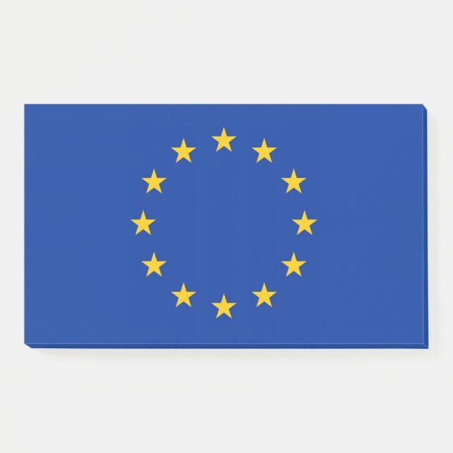Hinweise unter der Flagge der Europäischen Gewerks Post-it Klebezettel (Vorderseite)