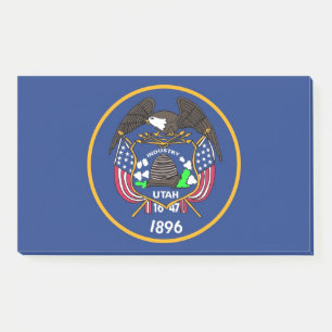 Hinweise unter der Flagge von Utah, USA Post-it Klebezettel