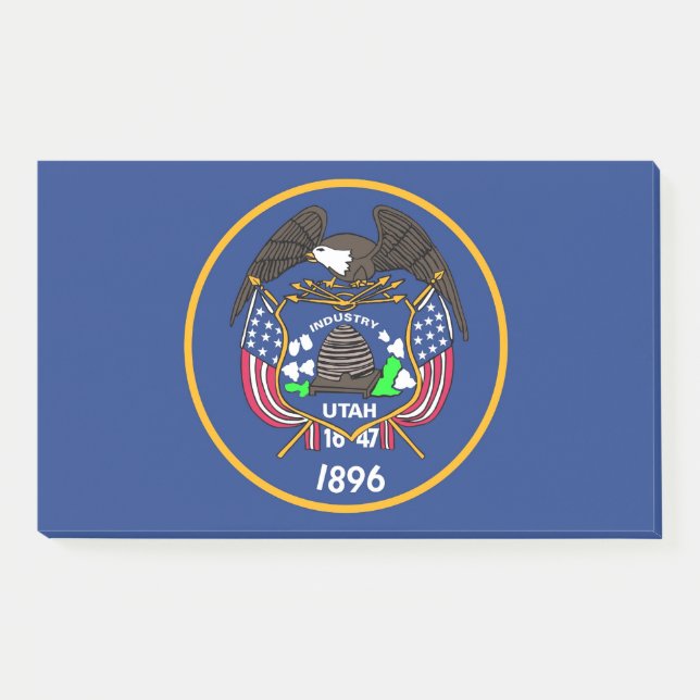 Hinweise unter der Flagge von Utah, USA Post-it Klebezettel (Vorderseite)