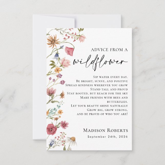 Hinweise von der Wildblume Dankeskarte (Vorderseite)