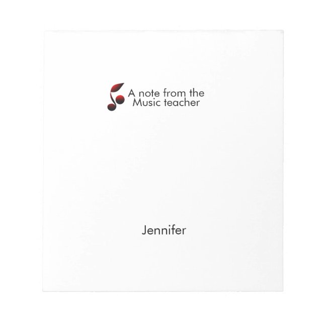 Hinweise von MusiklehrerInnen fügen Musiknote Name Notizblock (Vorderseite)