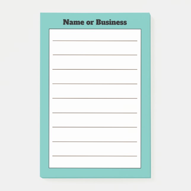 Hinweise zu benutzerdefinierten Geschäftsnamen Post-it Klebezettel (Vorderseite)