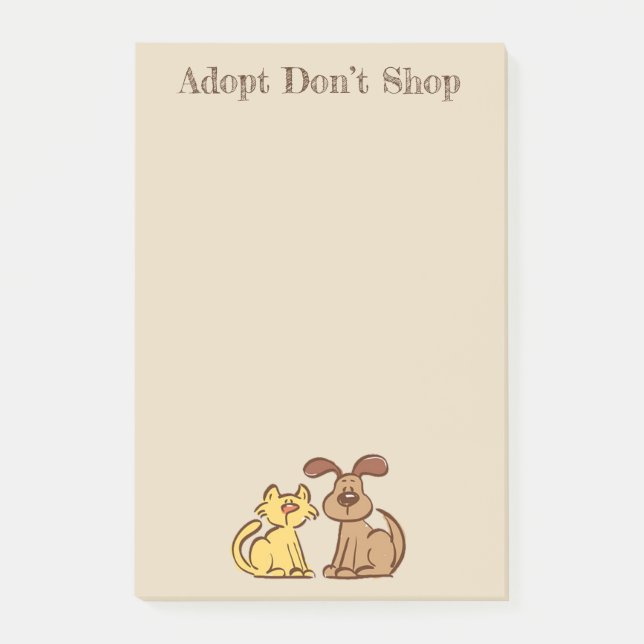 Hinweise zu Hunden und Katzen Post-it Klebezettel (Vorderseite)