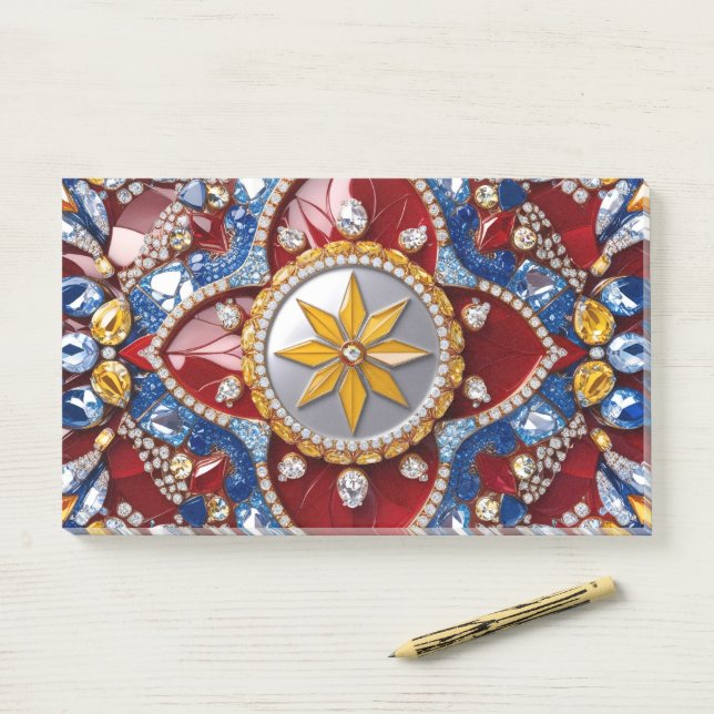 Hinweise zu kolumbianischen Farben Post-it Klebezettel (Auf Schreibtisch)