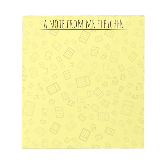 Hinweise zu personalisierten Berechnungsmustern Notizblock (Vorderseite)