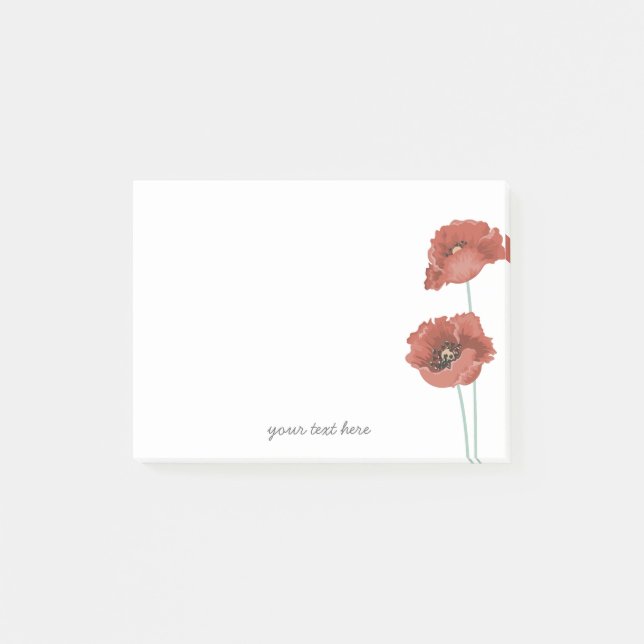 Hinweise zu Red Peonies Post-it Klebezettel (Vorderseite)