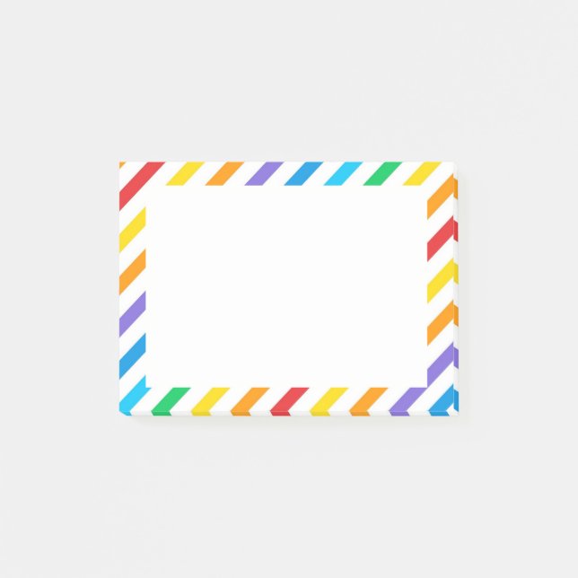 Hinweise zu Regenbogenstreifen Post-it Klebezettel (Vorderseite)