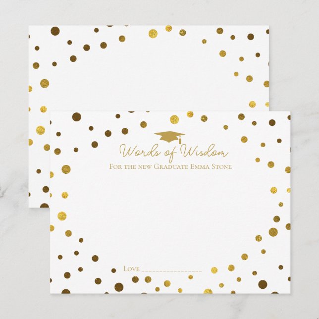 Hinweise zu Weisheitswissen für Hochschulabsolvent Postkarte (Vorne/Hinten)