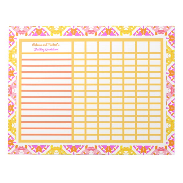 Hinweise zum Hochzeitsplanungsplaner für Verlobung Notizblock (Vorderseite)