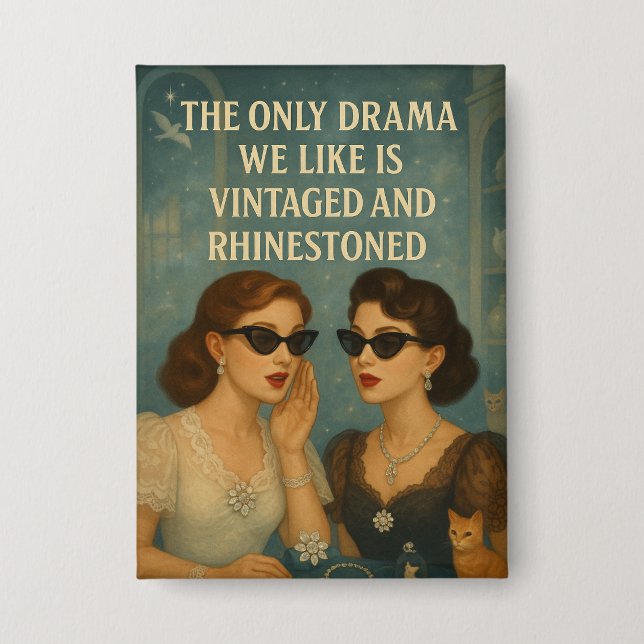 Hinweise zum Violet Vintag Kristall Drama Button (Vorderseite)