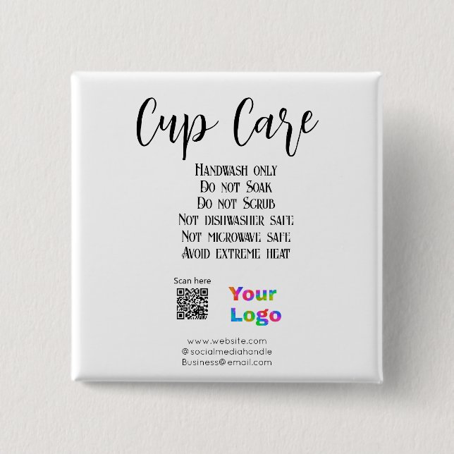 Hinweise zur Betreuung des Pokals fügen Firmenname Button (Vorderseite)