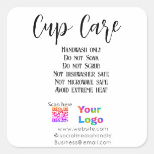 Hinweise zur Betreuung des Pokals fügen Firmenname Quadratischer Aufkleber