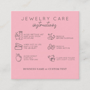Hinweise zur Schmuckpflege - Danke, Business Begleitkarte