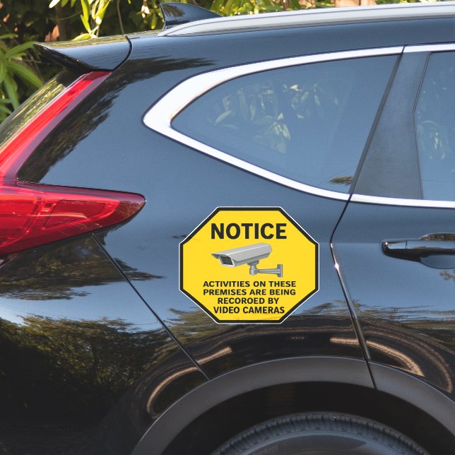 Hinweisschild für Videoüberwachung Aufkleber (Auto Seite)