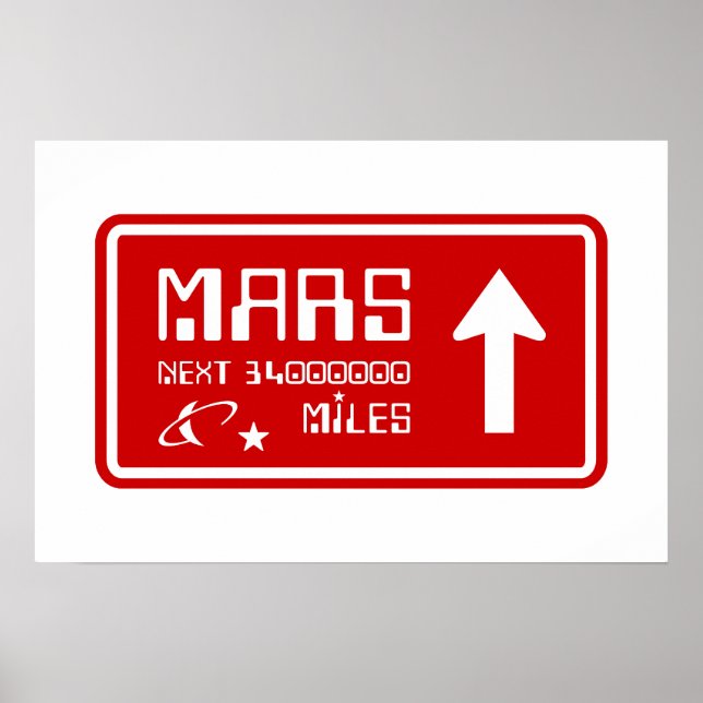Hinweisschild Mars Highway Poster (Vorne)