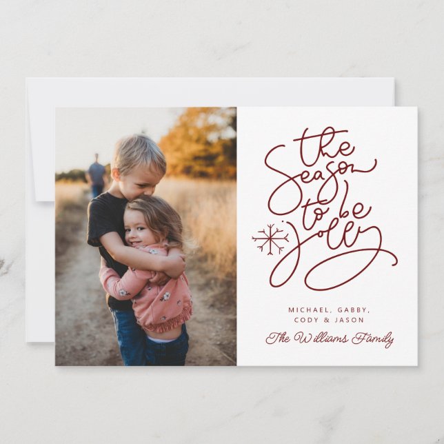 HINZUFÜGEN DES FOTOS | Die Jahreszeit für Jolly Einladung (Vorderseite)