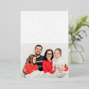 HINZUFÜGEN DES FOTOS Frohe Weihnachten Let It Sn Folien Feiertagskarte
