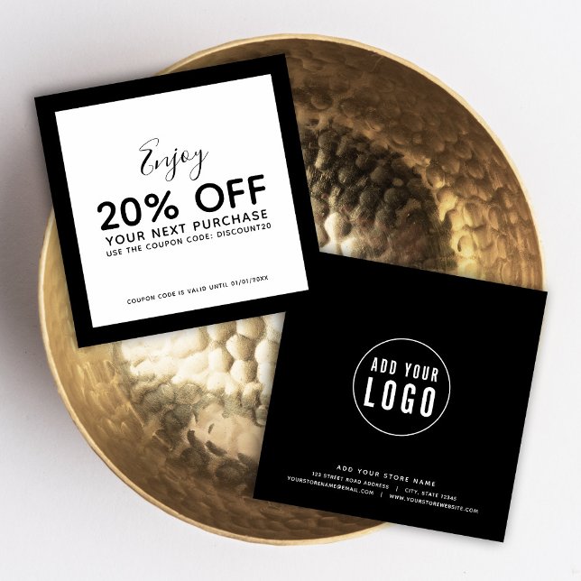 Hinzufügen des Logos und der bearbeitbaren Farbabz Rabattkarte (Von Creator hochgeladen)