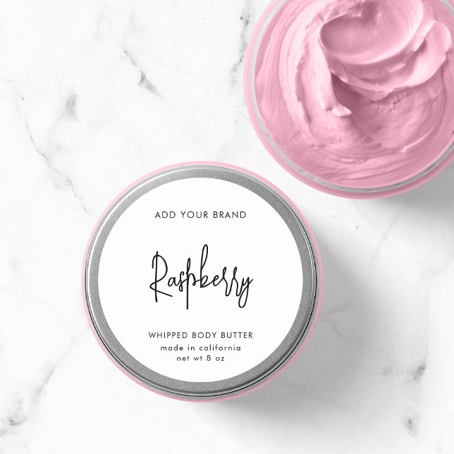 Hinzufügen des Markennamens "Modernes Skript"-Mini Runder Aufkleber (Von Creator hochgeladen)