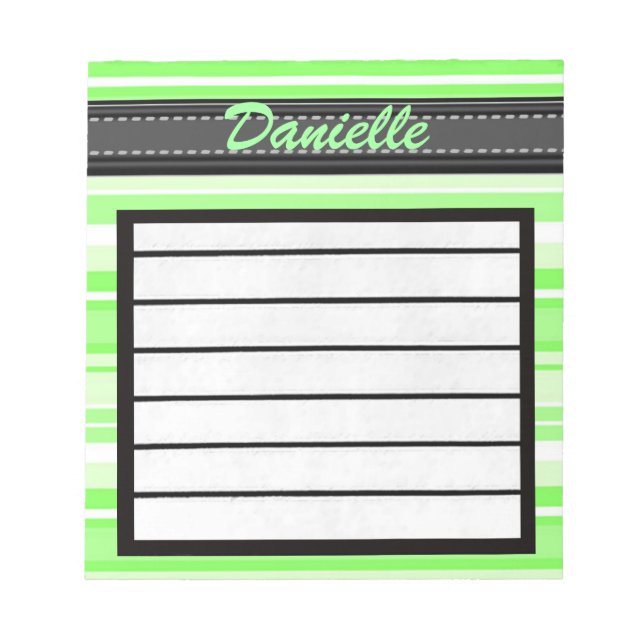 Hinzufügen des Notepad mit dem Namen Grüne Streife Notizblock (Vorderseite)