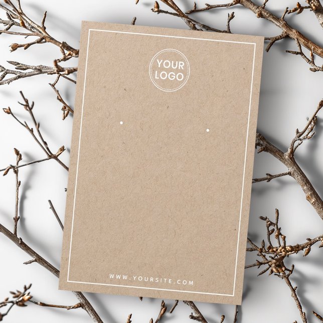 Hinzufügen einer weißen Rand-Kästchen-Ohrsichtkart (Add logo white border Kraft earring display card)